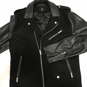 Forever 21 Wool & Leather Moto Jacket